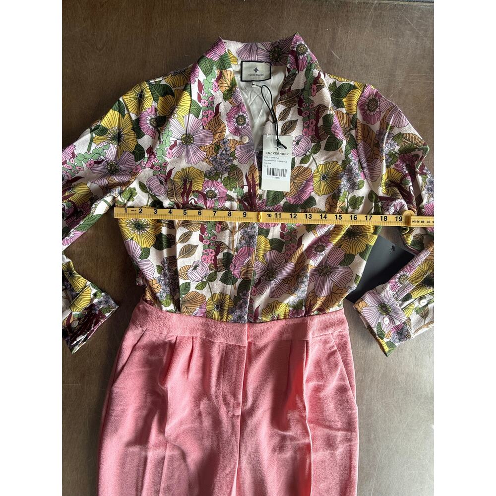 NWT Tuckernuck Adalie Wildflower Fields Floral Pink Jumpsuit 6 $298 - Picture 4 of 6